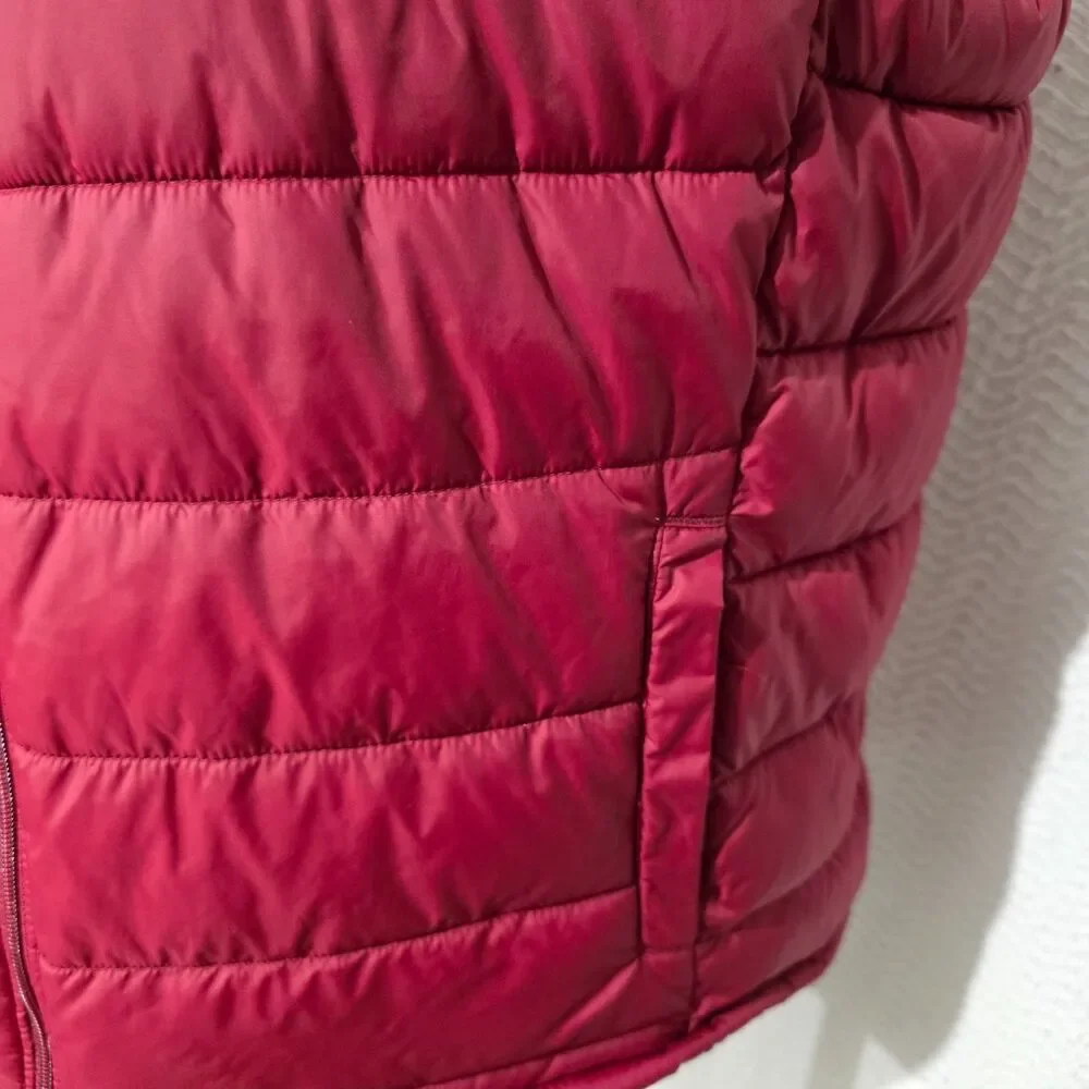 NWOT Tek Gear Men Puffer Lightweight Vest Dark Red Quilted Full Zip L